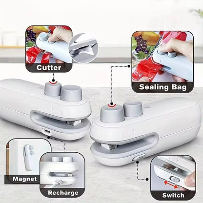 Mini Bag Sealer with Cutter and Magnet