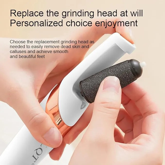 Electric Pedi Foot File – Rechargeable Callus Remover with 2 Roller Heads