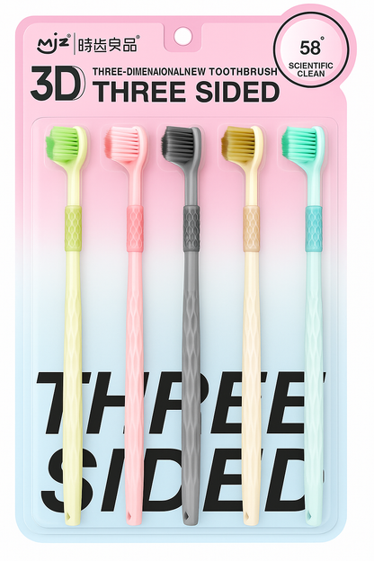 Three-Sided Toothbrush (Set of 5)